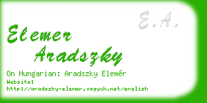elemer aradszky business card